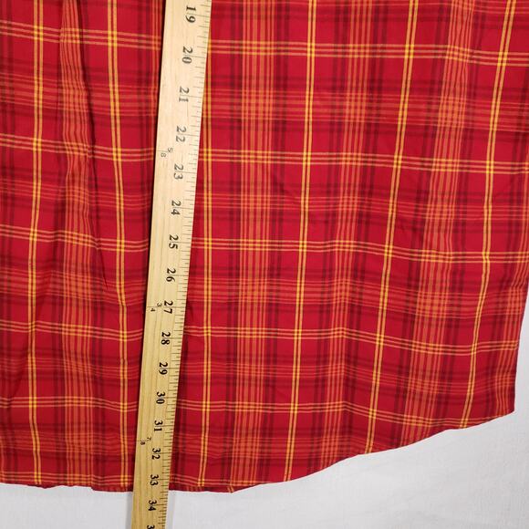 Chaps Shirt Men Extra Large Red Yellow Plaid Preppy Casual Easy Care Button Down - Picture 9 of 11